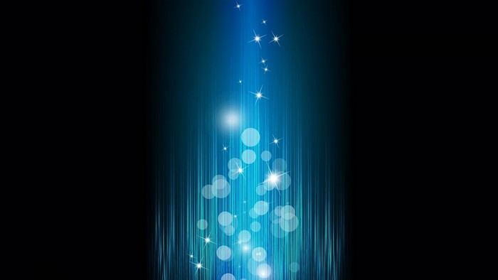Abstract Blue Light Beams with Stars