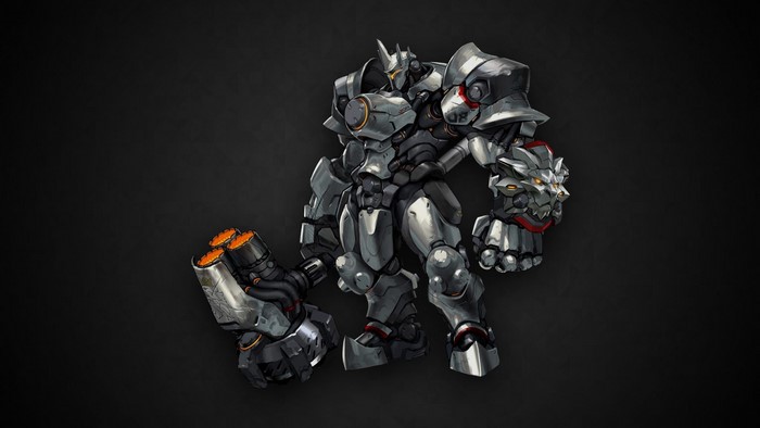 Reinhardt from Overwatch holding a rocket hammer