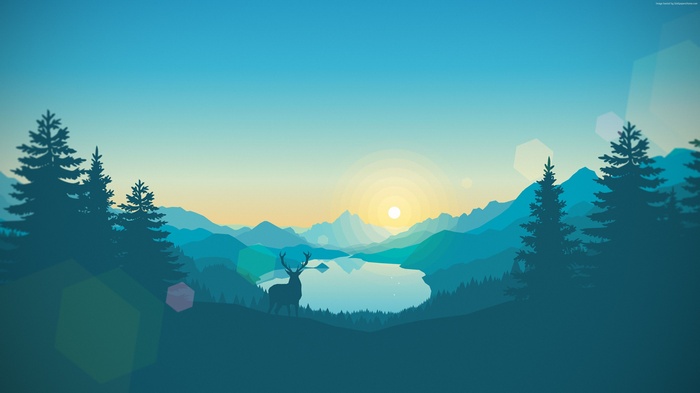 4k, abstract, 5k, iphone wallpaper, deer, forest, flat