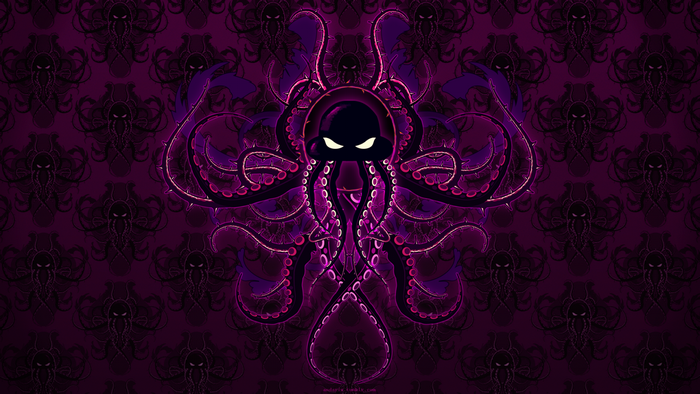 Purple Octopus Pattern with Glowing Tentacles