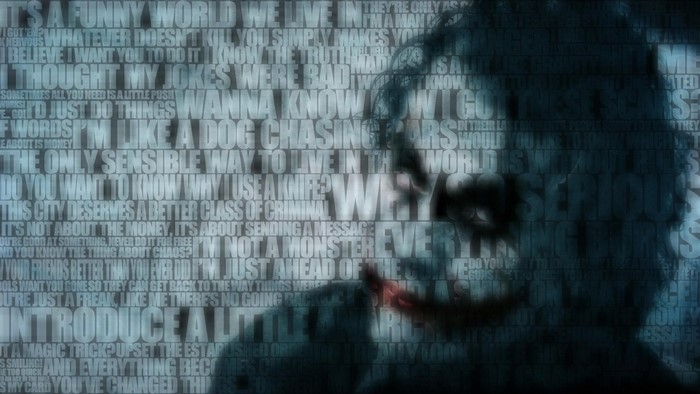 Joker from Batman text collage