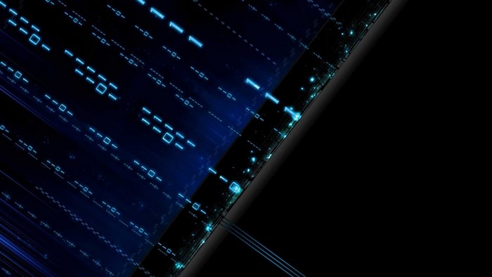 Blue Binary Data Streams in Space