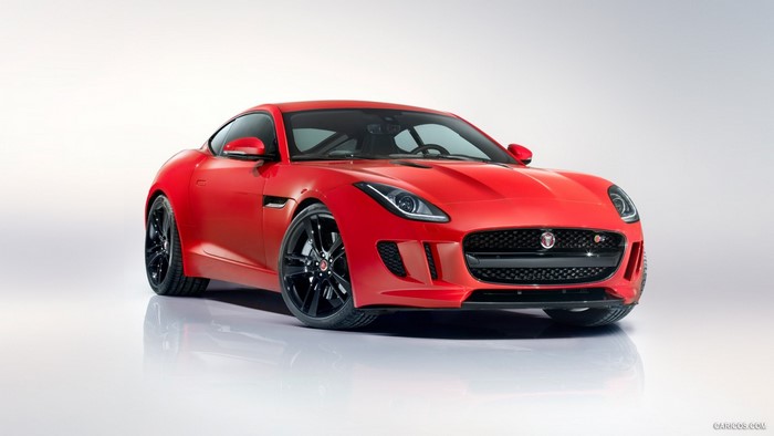 Red Jaguar F-Type Coupe sports car