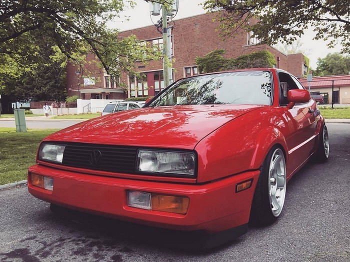 Red Volkswagen Corrado parked on a street