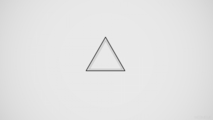 Minimalist outline of a triangle on a white background