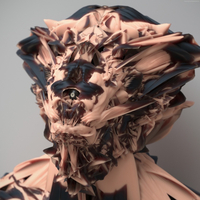 Abstract 3D portrait of a creature
