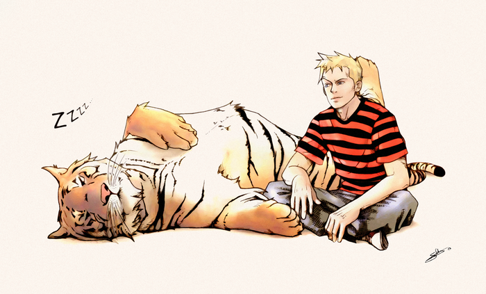 Calvin and Hobbes fan art illustration