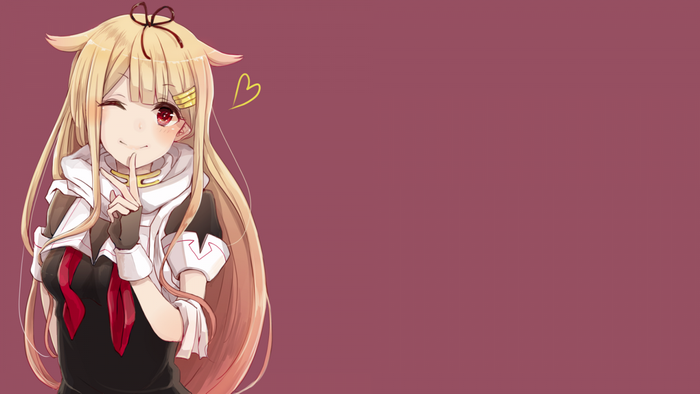 Anime girl with blonde hair and red eyes