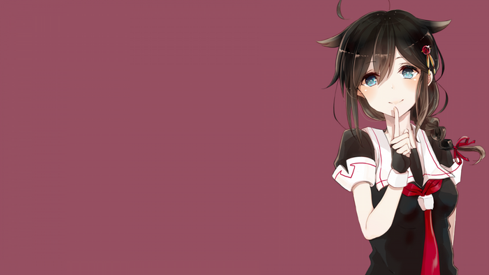 Anime girl with black hair and blue eyes
