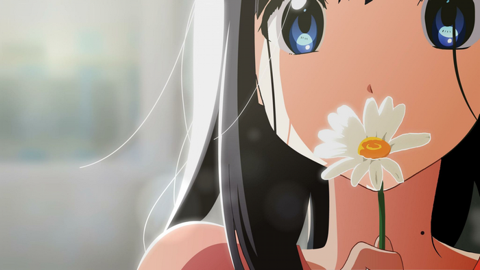 Tamako Market: Kitashirakawa Tamako holding a daisy