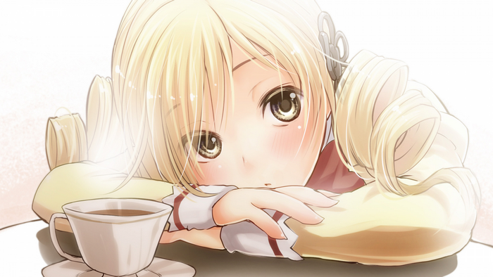 Mami Tomoe from Mahou Shoujo Madoka Magica with tea