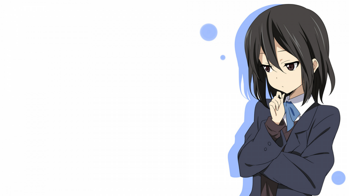 Anime girl with dark hair in a school uniform