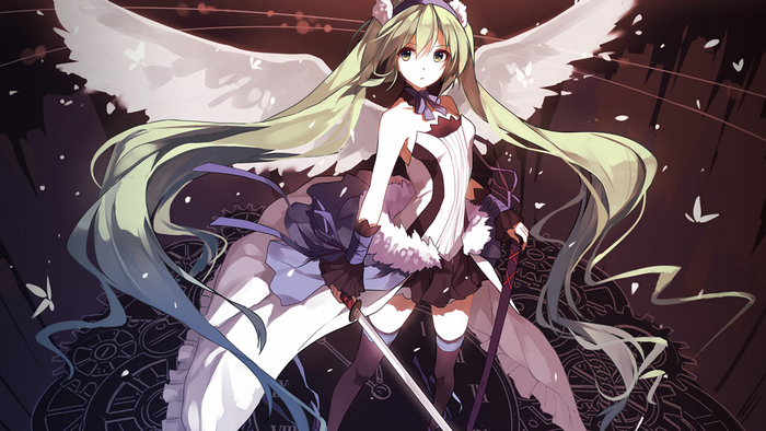 Anime girl with wings and sword