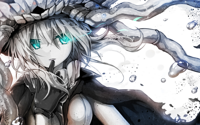 Anime girl with glowing eyes and tentacles from Kantai Collection