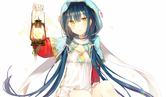 Anime girl holding a lantern