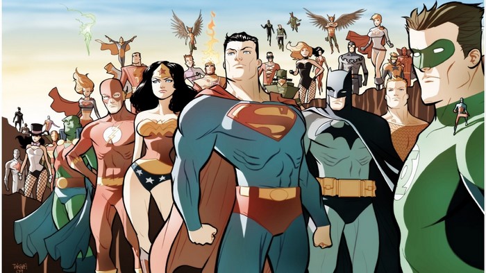 Justice League of America heroes illustration