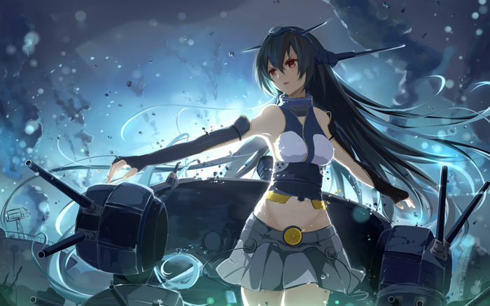 Anime girl with ship guns