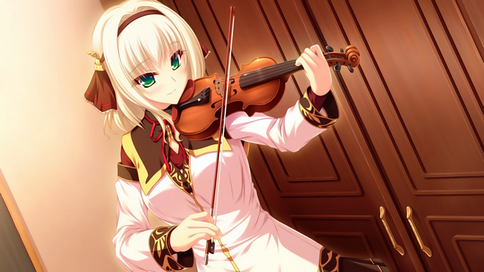 Anime girl playing violin