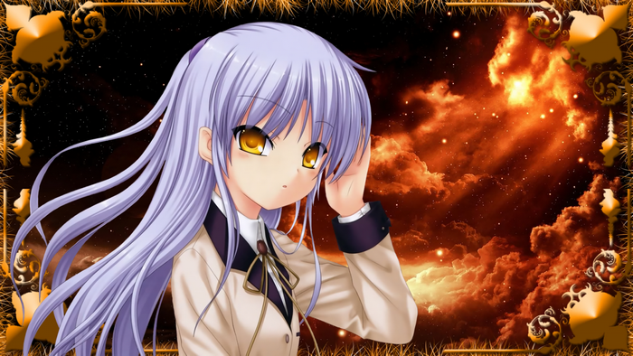Kanade Tachibana from Angel Beats! in space