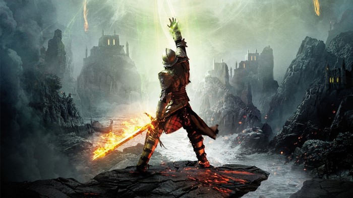 Dragon Age Inquisition Knight with Fiery Sword