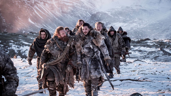 Jon Snow and group from Game of Thrones Season 7