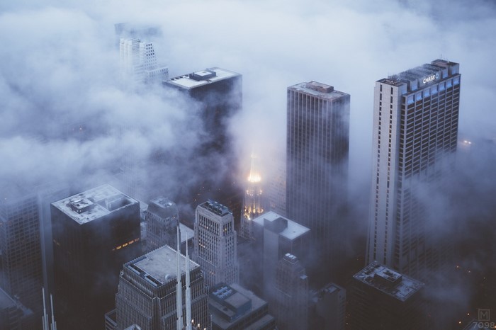 Chicago Skyline in Fog