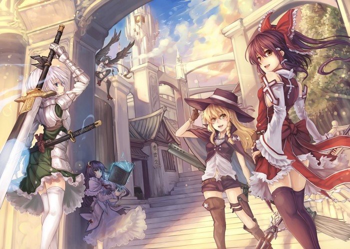Touhou characters in a fantasy setting
