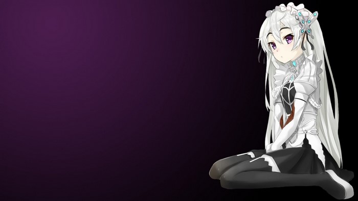 Chaika Trabant from Hitsugi no Chaika sitting on a purple background