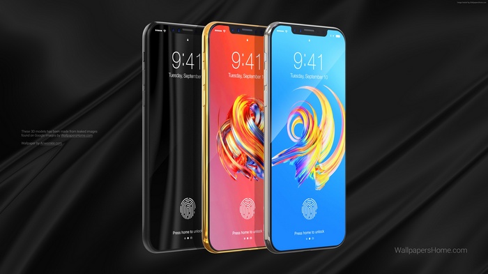 iPhone X 3D Renderings in Black, Gold, and Silver