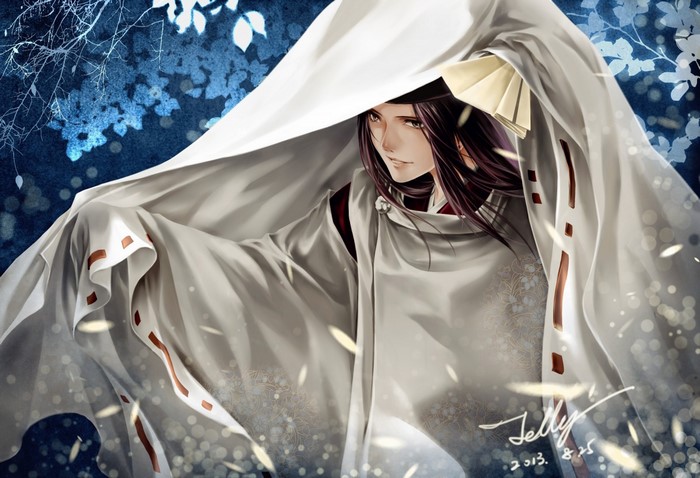Fujiwara no Sai from Hikaru no Go in white costume