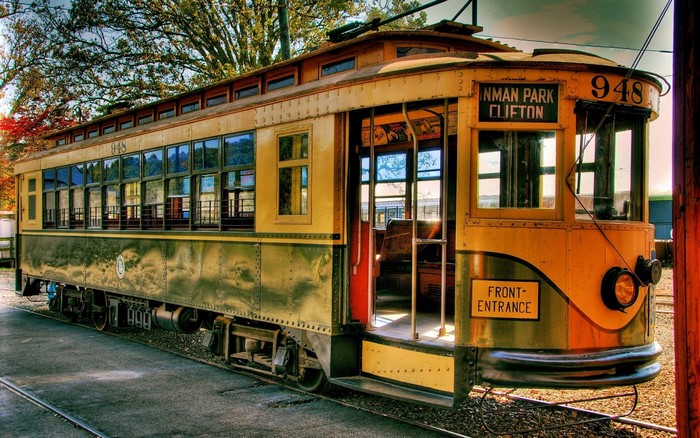 Vintage tram number 948 at Nyman Park Clifton