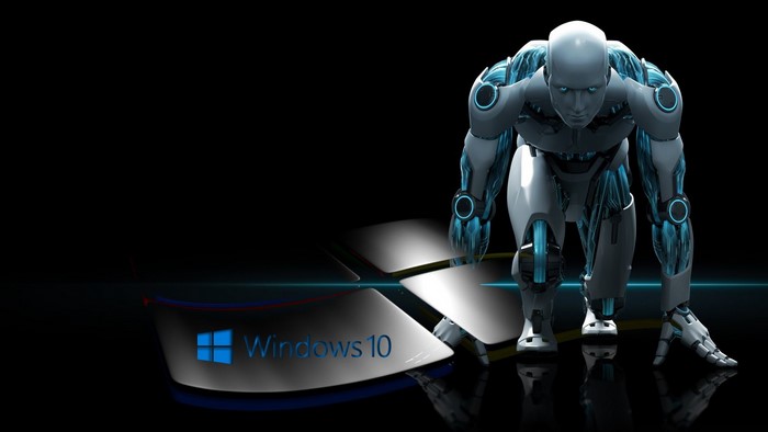 Robot and Windows 10 Logo