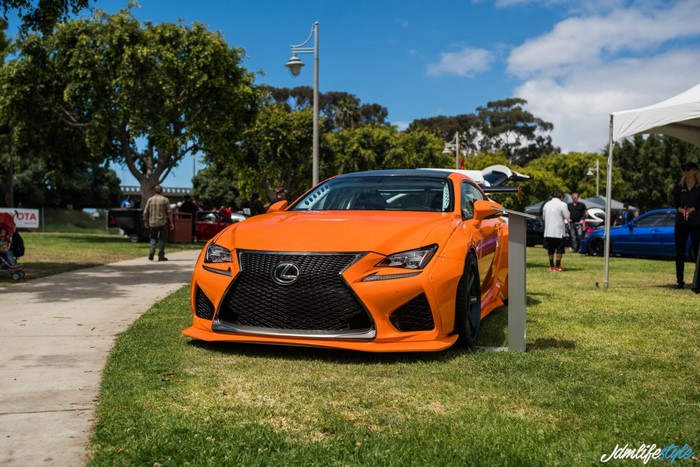 Orange Lexus RC F Rocket Bunny at JDM Lifestyle Event