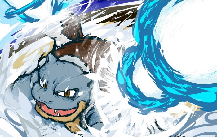 Blastoise from Pokemon using Hydro Pump