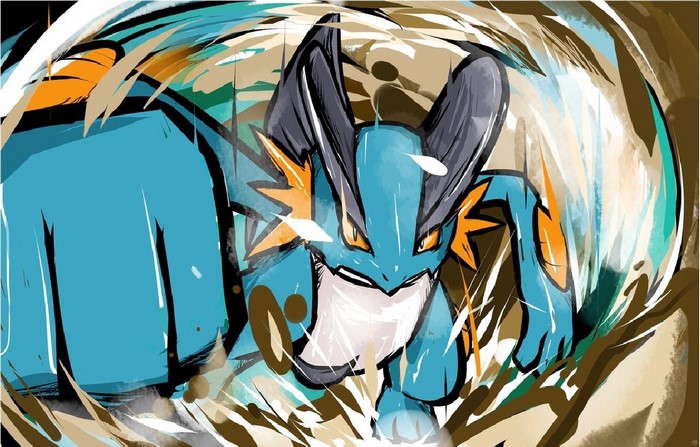 Swampert from Pokemon illustration