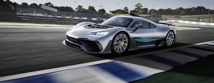 Mercedes-AMG Project One hypercar on a race track