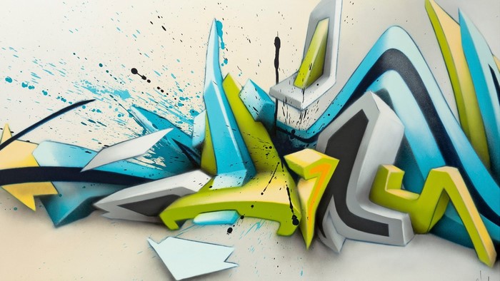 Abstract 3D Graffiti Art by Daim
