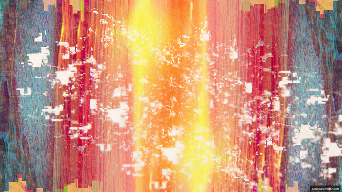 Abstract Glitch Art with Red and Yellow Tones