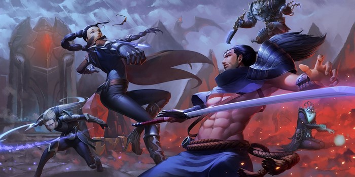 League of Legends characters in battle