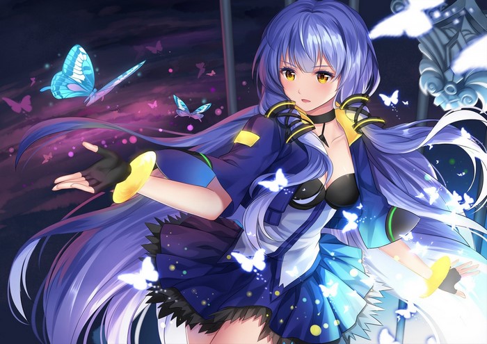 Stardust Vocaloid anime girl with butterflies