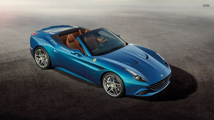 Blue Ferrari California Convertible Sports Car