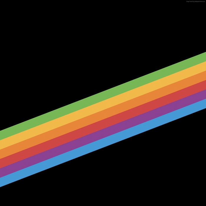 Rainbow stripes on black background