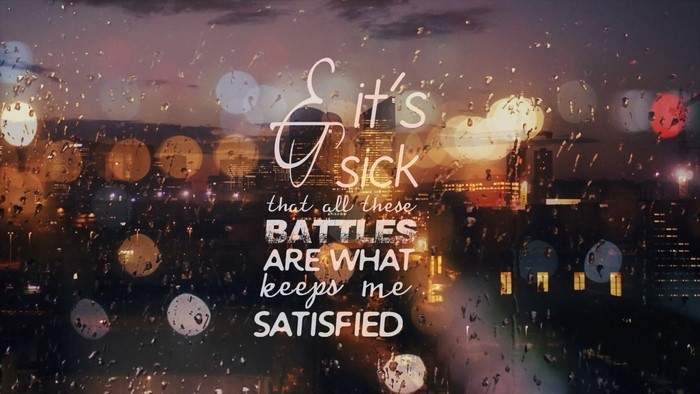 Quote about battles and satisfaction over city lights