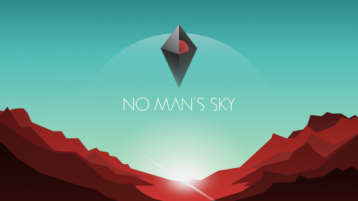No Man's Sky logo with alien landscape