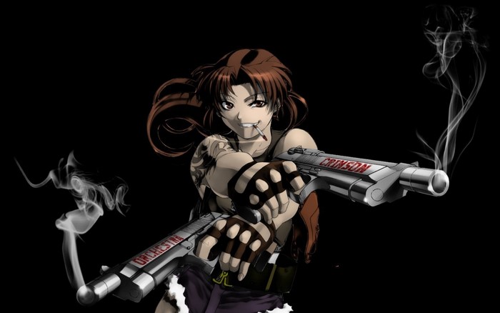 Revy from Black Lagoon with two guns