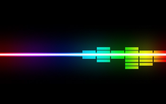 Rainbow equalizer bar with laser light