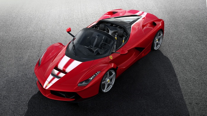 Red Ferrari LaFerrari Aperta with White Stripes