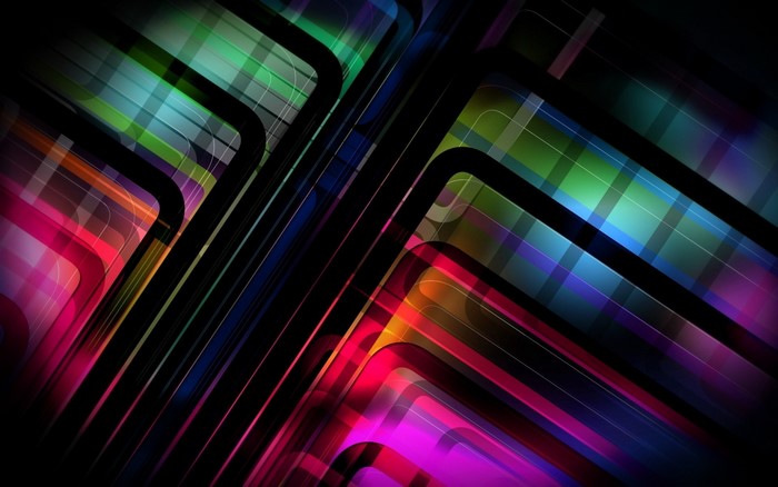 Abstract colorful geometric shapes with neon lights