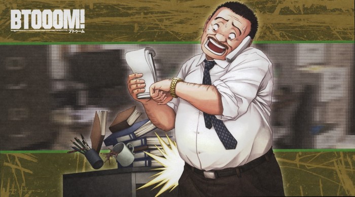 Man from Btooom! on the phone