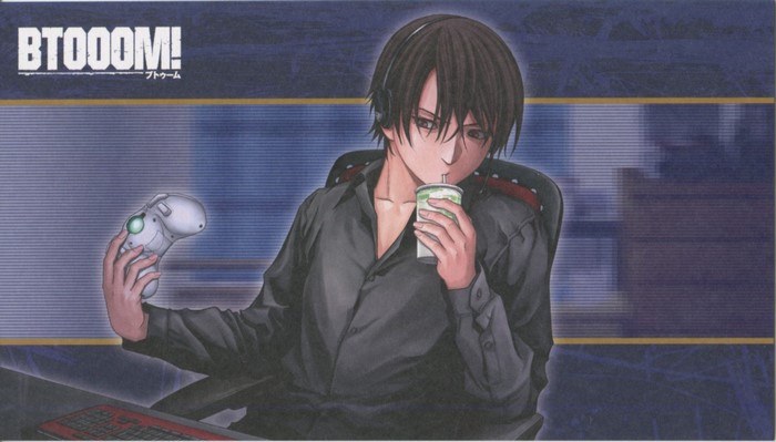 Ryōta Sakamoto from Btooom! holding a controller